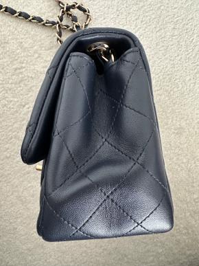 Chanel Quilted Navy Square Mini Flap Bag 4
