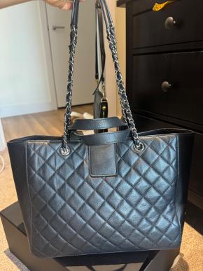Chanel Black  Quilted Leather Shopper Bag 3
