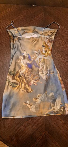 Balmain Renaissance Print Silk Mini Dress 9