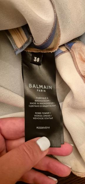 Balmain Renaissance Print Silk Mini Dress 10