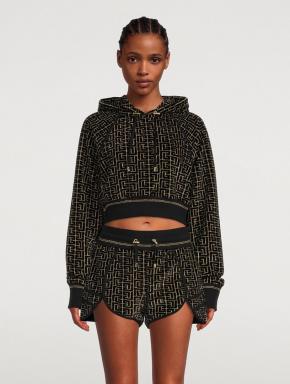 Balmain Brown/Gold Velour Hoodie 3