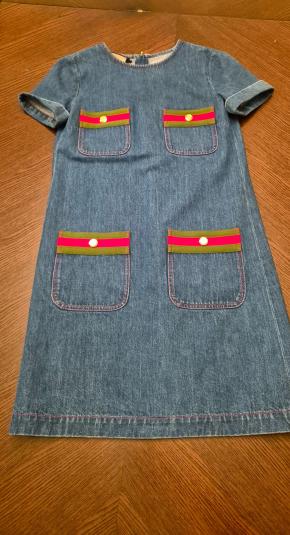 Blue Cotton Denim/Web Detail Mini Dress 4