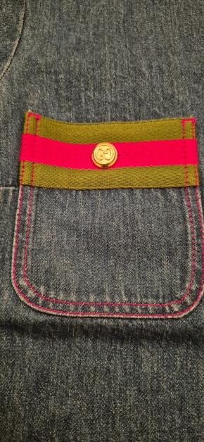 Blue Cotton Denim/Web Detail Mini Dress 6