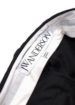 JW Anderson Black Fold Over Trousers with Belt 3