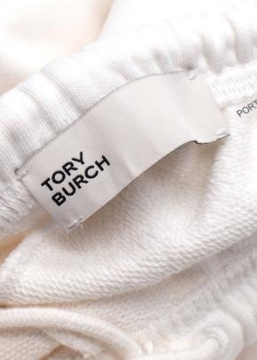 Tory Burch French Terry Logo Cream Sweatpants and Button Jumper Set 10