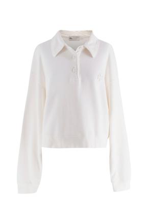 Tory Burch French Terry Logo Cream Sweatpants and Button Jumper Set 6