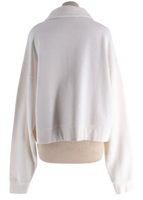 Tory Burch French Terry Logo Cream Sweatpants and Button Jumper Set 5