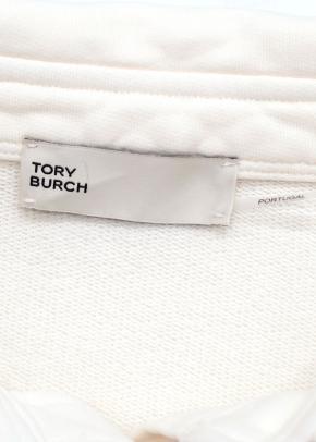 Tory Burch French Terry Logo Cream Sweatpants and Button Jumper Set 13