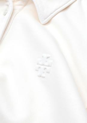 Tory Burch French Terry Logo Cream Sweatpants and Button Jumper Set 8