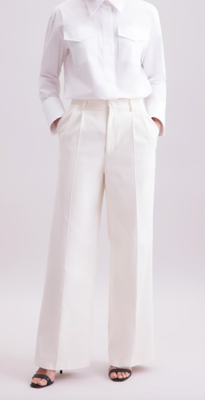 Cloudy x Seidensticker Cream Cotton Twill Trousers 2