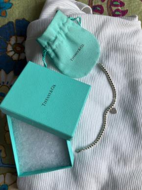 Tiffany Silver Heart Tag Bead Bracelet 6
