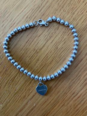 Tiffany Silver Heart Tag Bead Bracelet 3