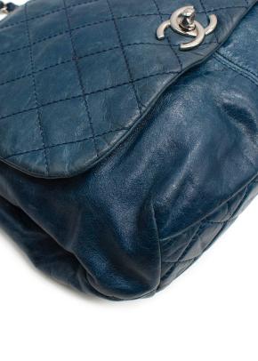 Chanel Trianon Shoulder Flap Bag in Denim Blue Leather 5