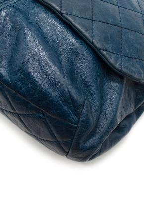 Chanel Trianon Shoulder Flap Bag in Denim Blue Leather 6