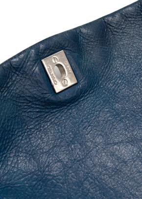 Chanel Trianon Shoulder Flap Bag in Denim Blue Leather 12
