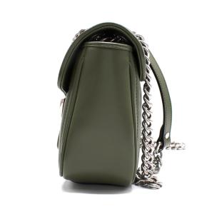Gucci Dark Olive GG Marmont Medium Flap Bag 2