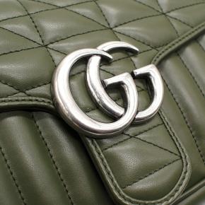 Gucci Dark Olive GG Marmont Medium Flap Bag 5