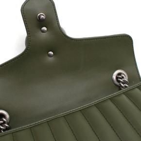 Gucci Dark Olive GG Marmont Medium Flap Bag 17