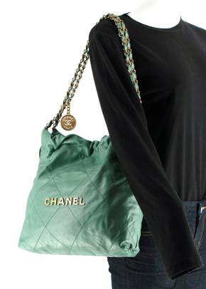 Chanel Small Green 22 Handbag 11