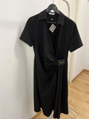 Loewe Black Draped Cotton Dress 2