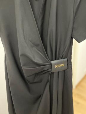 Loewe Black Draped Cotton Dress 6