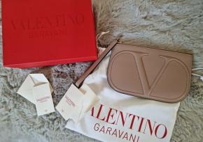 Valentino Beige Leather Wrist Clutch 4
