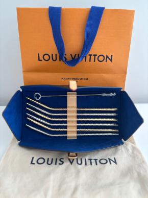 Louis Vuitton Limited Edition Gold And Silver Metal Straw Set 2