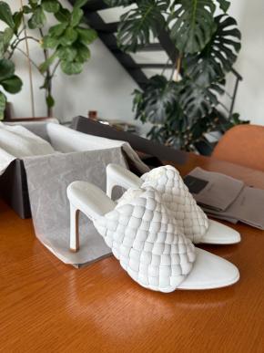 Bottega Veneta White Lido Leather Mules 8