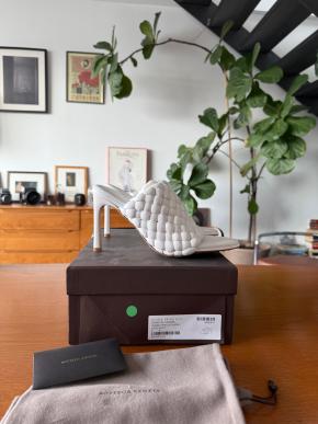 Bottega Veneta White Lido Leather Mules 3