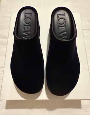 Loewe Black Velvet Suede Terra Mule 9