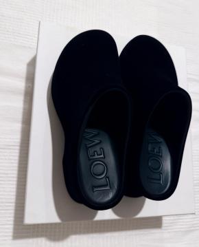 Loewe Black Velvet Suede Terra Mule 12