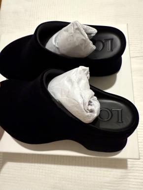 Loewe Black Velvet Suede Terra Mule 8