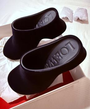 Loewe Black Velvet Suede Terra Mule 5