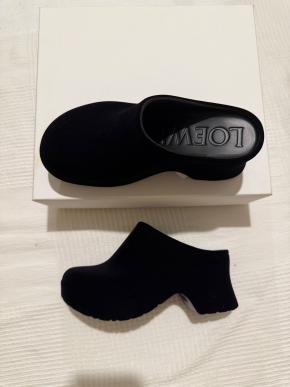 Loewe Black Velvet Suede Terra Mule 4