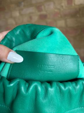Jil Sander Green Leather Drawstring Bag 6