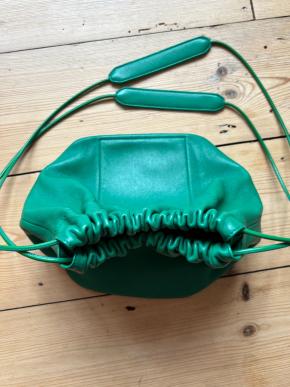 Jil Sander Green Leather Drawstring Bag 3