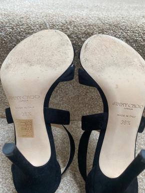 Jimmy Choo Black Suede Lottie Sandals 6
