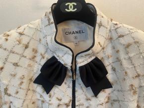 Chanel By The Sea Collection Gold And White Tweed Jacket 24