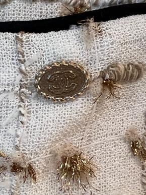 Chanel By The Sea Collection Gold And White Tweed Jacket 22
