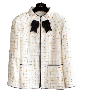 Chanel By The Sea Collection Gold And White Tweed Jacket 2