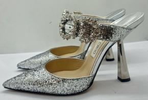 Jimmy Choo Glitter Smokey Galactica Mules 7