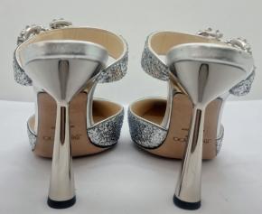 Jimmy Choo Glitter Smokey Galactica Mules 8