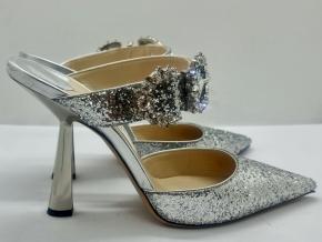 Jimmy Choo Glitter Smokey Galactica Mules 6