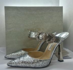 Jimmy Choo Glitter Smokey Galactica Mules 13