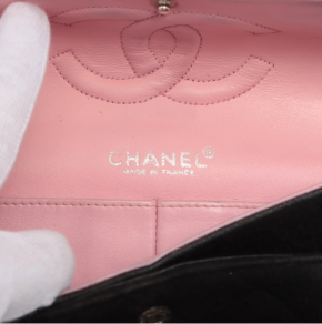 Chanel Timeless Quilted Black Fabric Bag 8