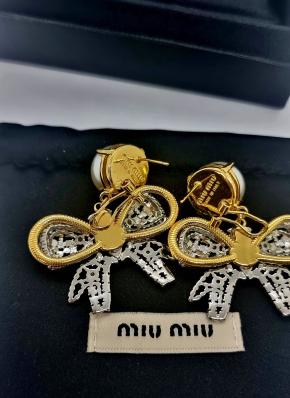 Miu Miu Bow Crystal And Faux Pearl Earrings 6