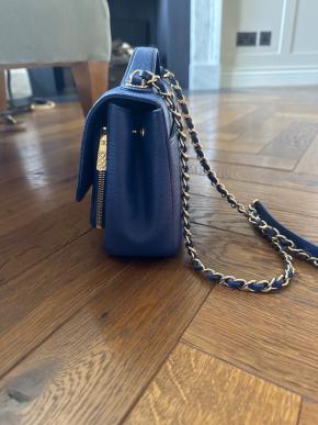 Chanel Blue Quilted Leather Business Affinity Bag 4