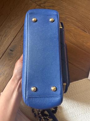 Chanel Blue Quilted Leather Business Affinity Bag 5
