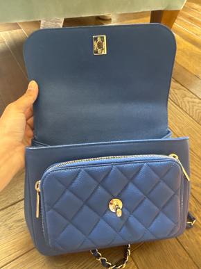 Chanel Blue Quilted Leather Business Affinity Bag 6