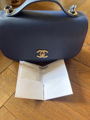 Chanel Blue Quilted Leather Business Affinity Bag 8